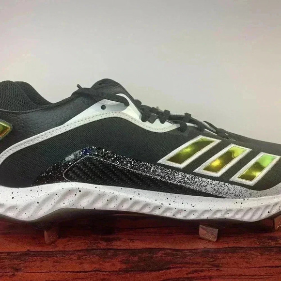 adidas ICON 6 Bounce ECP Metal Baseball Cleats EH2378 Mens Size 11.5 Black White main image 7
